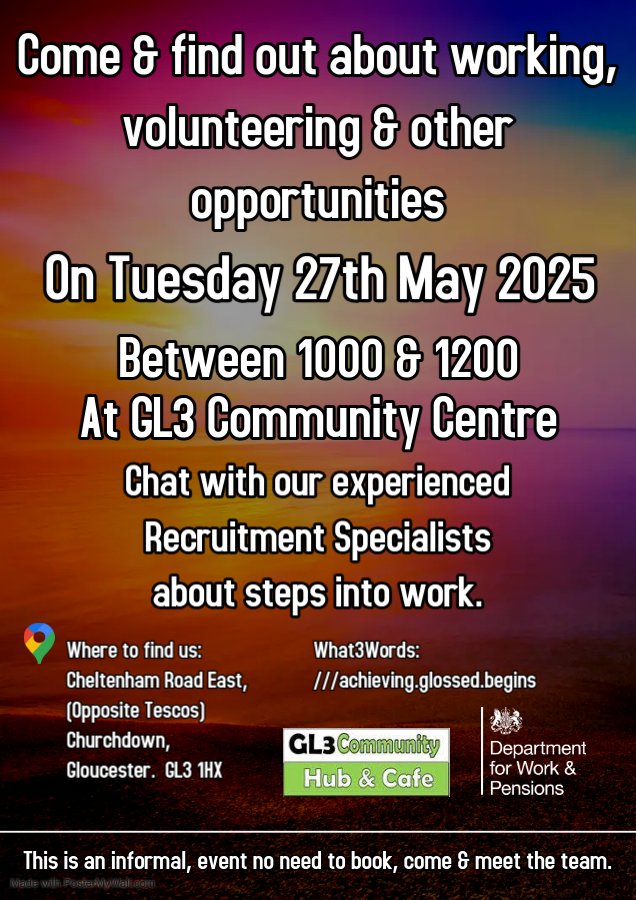 DWP Gloucester Jobs Fair - Tuesday 27th May 2025 between 10am and 12pm